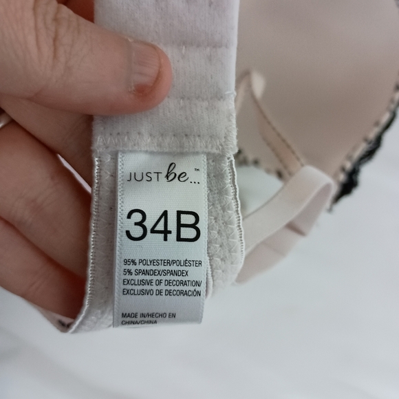 Maidenform Feminine Full Coverage Just B Pink and Black Lace Bras Intimates - Picture 5 of 6